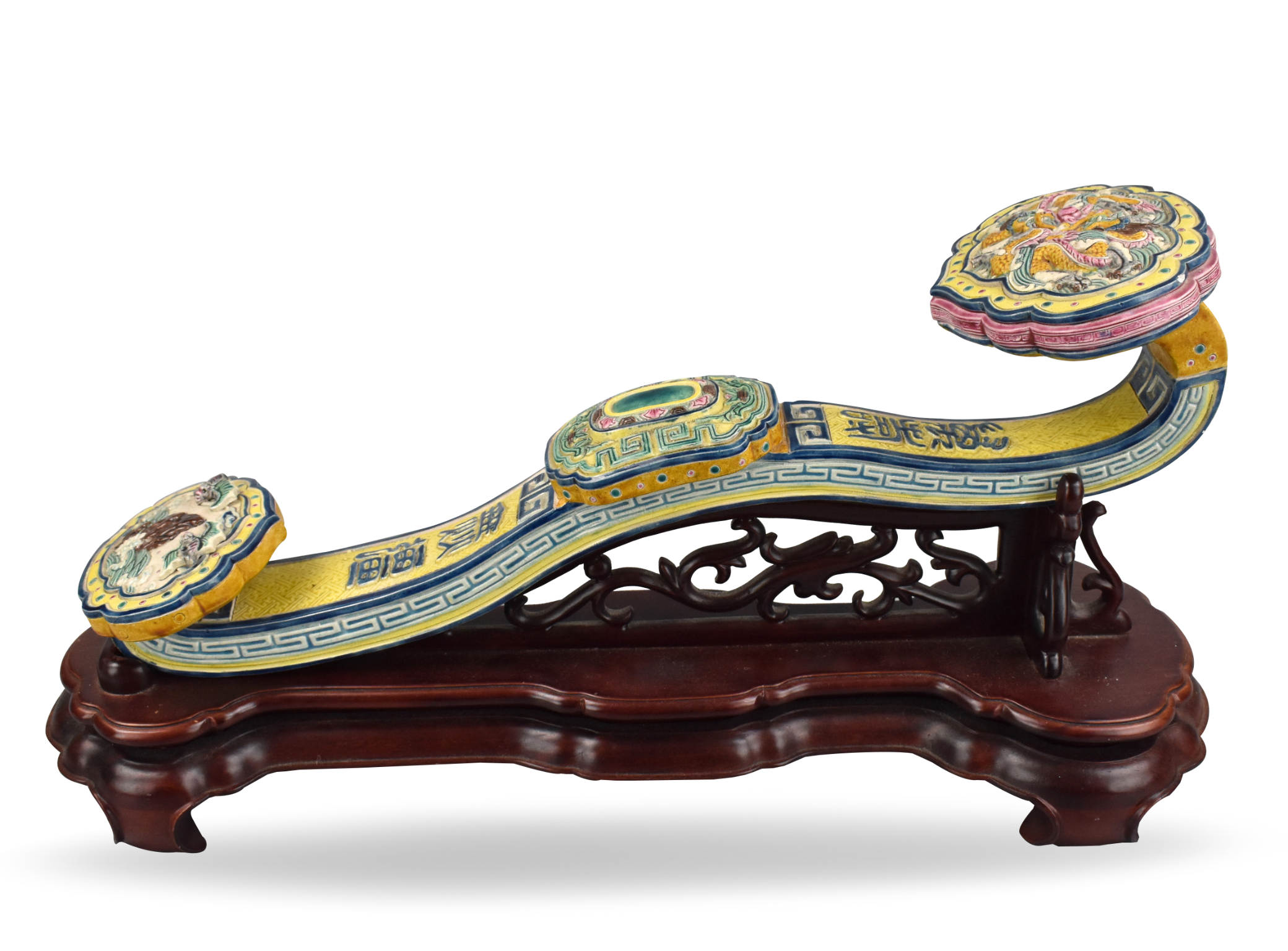 CHINESE ENAMELED RUYI SCEPTER &