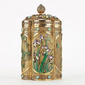 CHINESE ENAMELED SILVER BOX W/