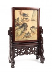 CHINESE ENAMELED STONE TABLE T