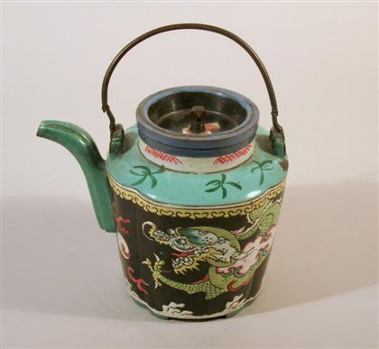 Chinese enameled yixing teapot   