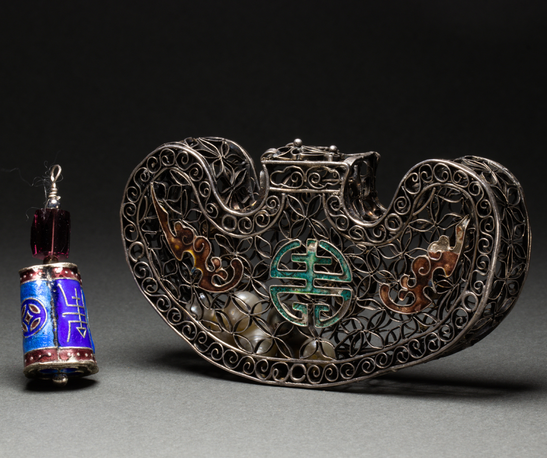 CHINESE ENAMELLED SILVER FILIGREE
