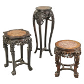 CHINESE EXPORT 3PC MARBLE TOP