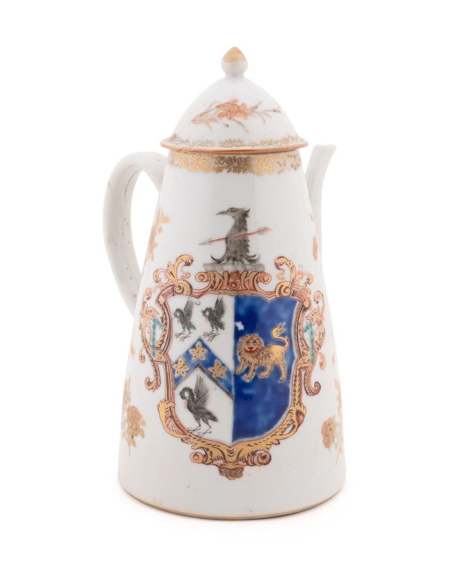 CHINESE EXPORT ARMORIAL COFFEE POT,