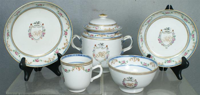 Chinese export Armorial partial tea