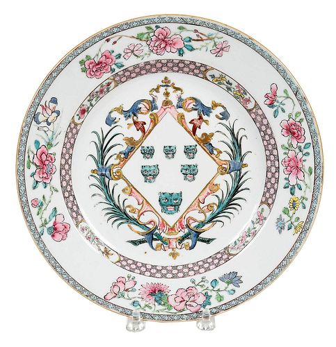CHINESE EXPORT ARMORIAL PLATE, ARMS