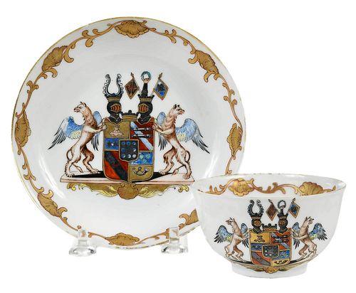 CHINESE EXPORT ARMORIAL TEA BOWL