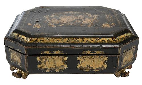 CHINESE EXPORT BLACK LACQUER AND