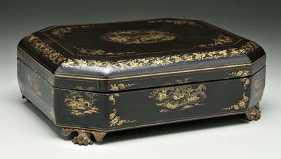 Chinese export black lacquer game
