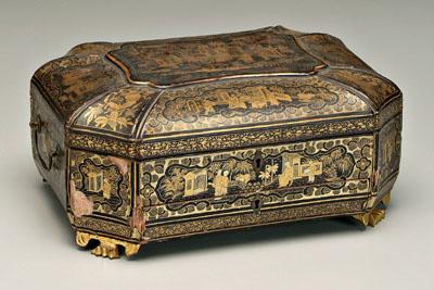 Chinese export black lacquered box,