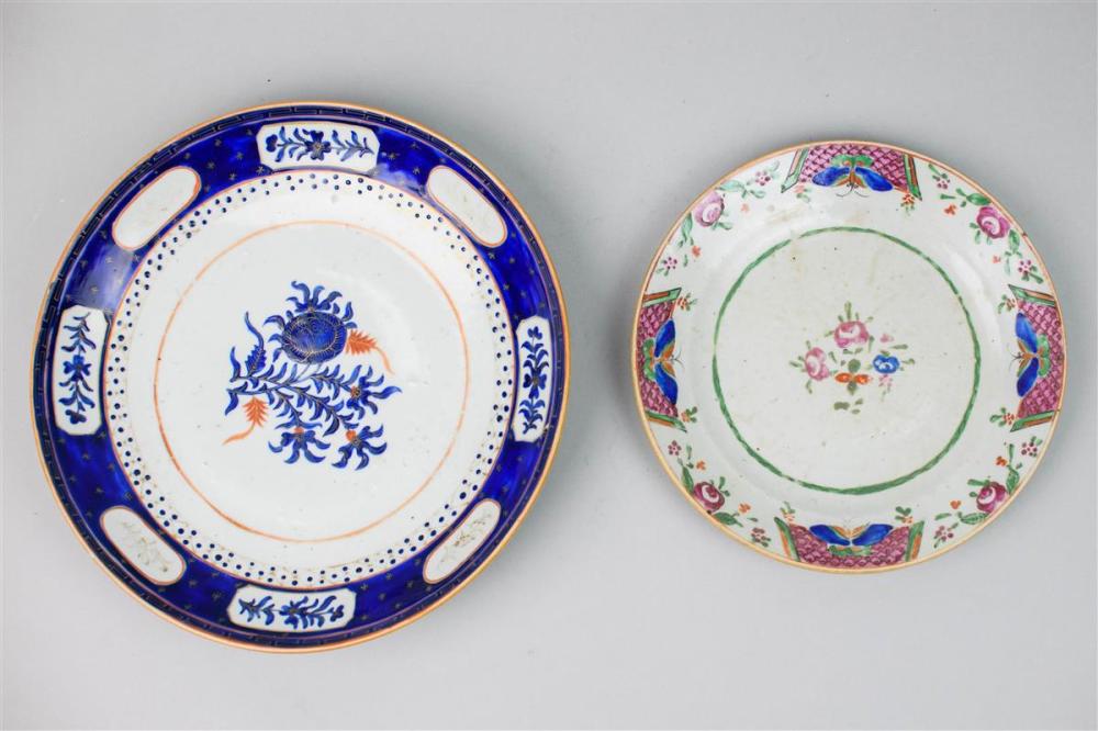 CHINESE EXPORT BLUE GROUND DISH FOR