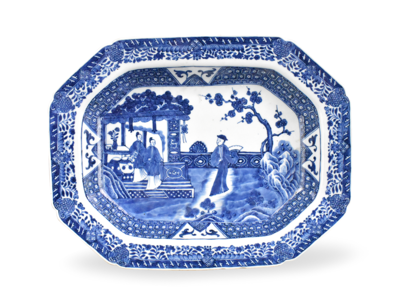 CHINESE EXPORT BLUE & WHITE TRAY W/