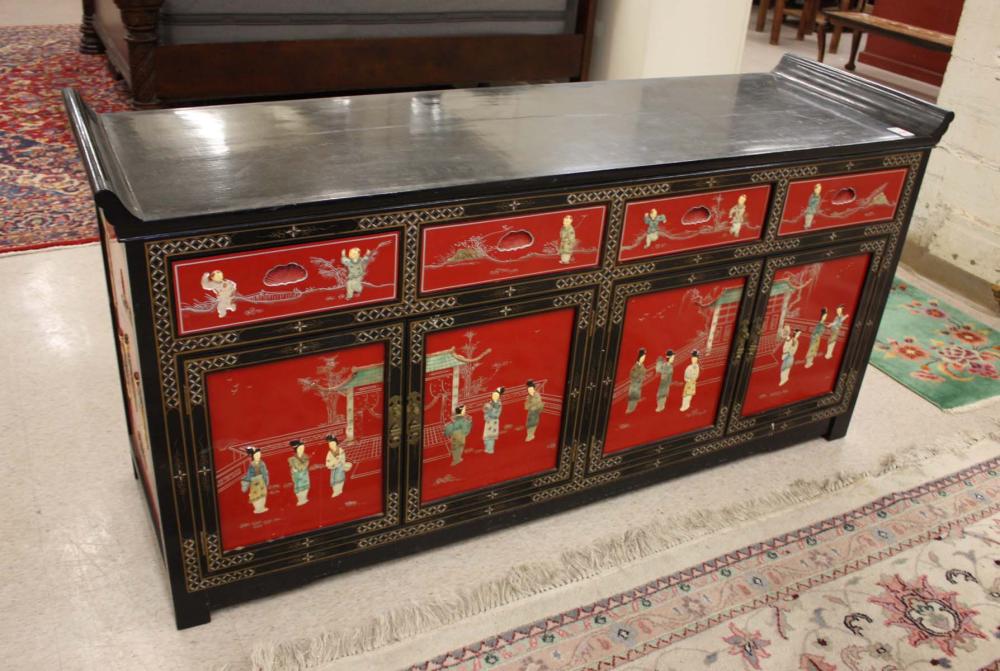CHINESE EXPORT BUFFET, RED/BLACK