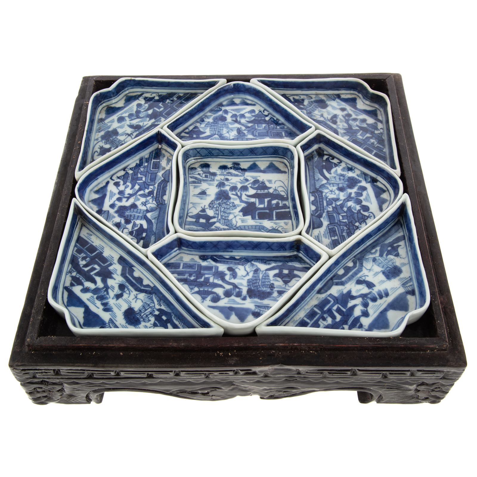 CHINESE EXPORT CANTON CONDIMENT SET