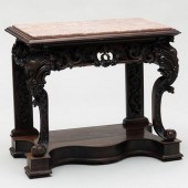 CHINESE EXPORT CARVED HARDWOOD