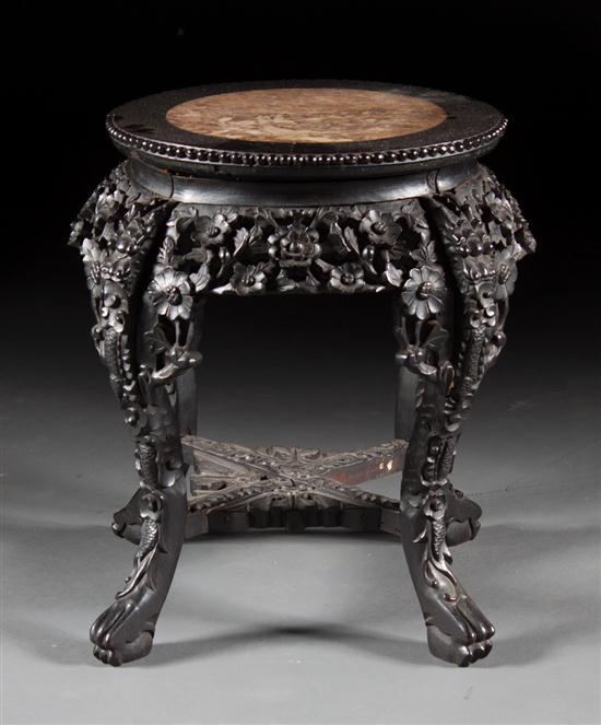 Chinese Export carved hardwood fern