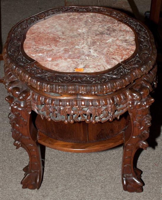 Chinese Export carved hardwood