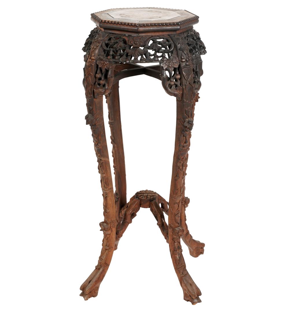 CHINESE EXPORT CARVED WOOD FERN
