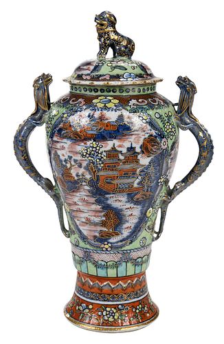 CHINESE EXPORT DOUBLE HANDLE DRAGON