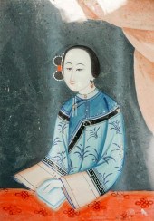 CHINESE EXPORT EGLOMISE PORTRA