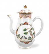 CHINESE EXPORT ENAMEL TEA POT