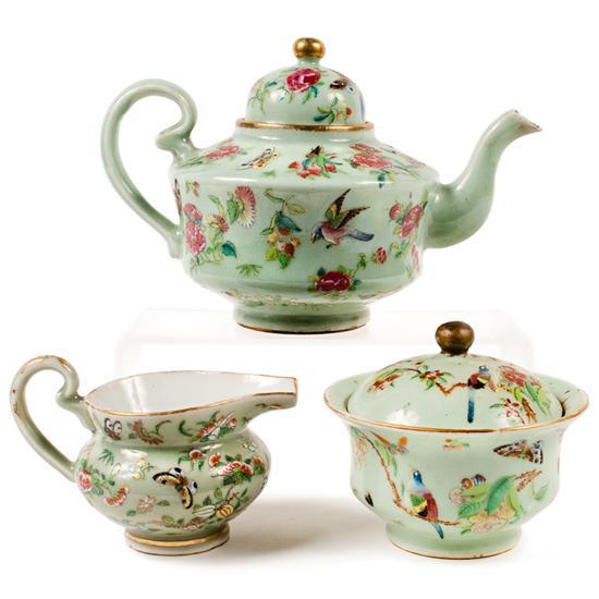 Chinese Export Famille Rose celadon