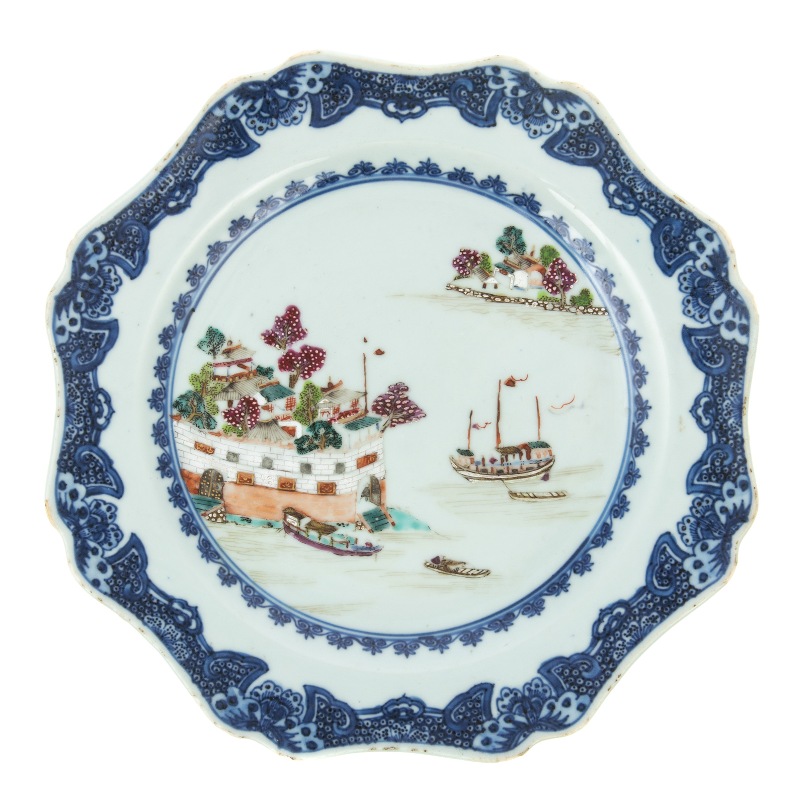 CHINESE EXPORT FORT FOLLY PLATE