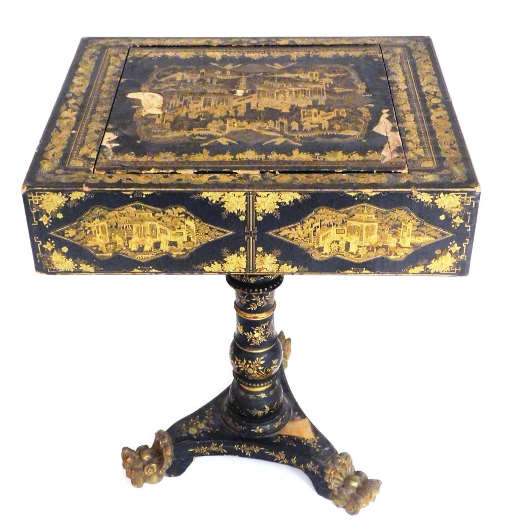 CHINESE EXPORT GAME TABLE, 19TH C.,