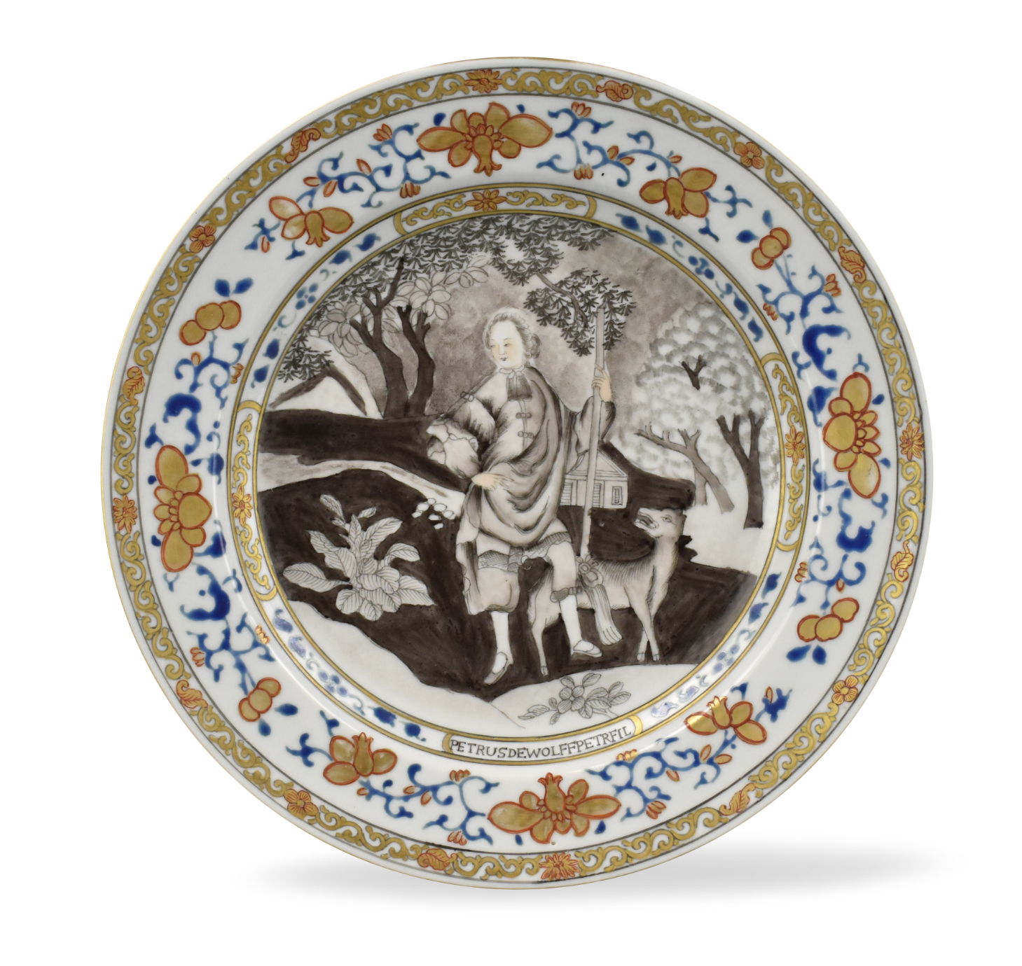CHINESE EXPORT GILT GRISAILLE