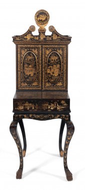 CHINESE EXPORT GILT LACQUER DR