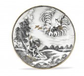 CHINESE EXPORT GRISAILLE DISH