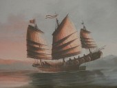 CHINESE EXPORT JUNK PAINTINGAn