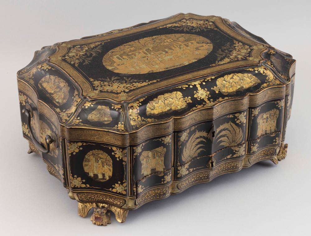 CHINESE EXPORT LACQUER SEWING BOX
