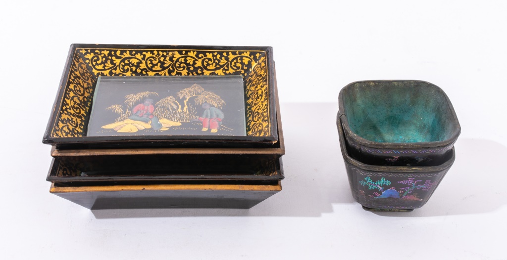 CHINESE EXPORT LACQUER TRAY &