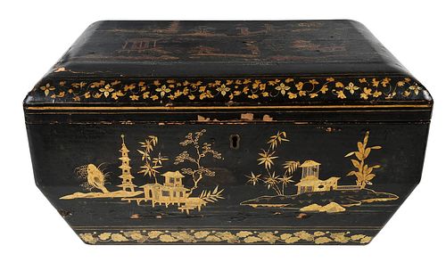 CHINESE EXPORT LACQUERED AND GILT