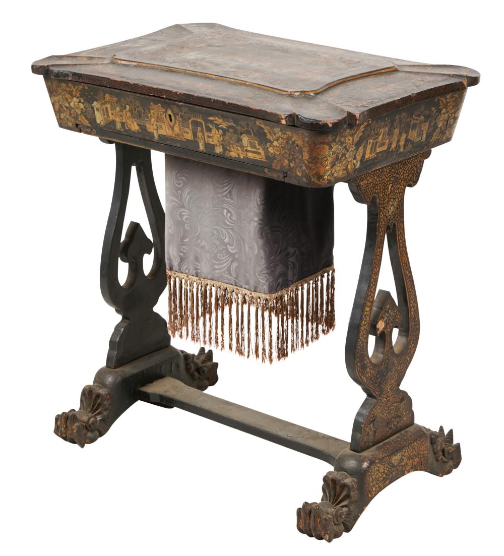 CHINESE EXPORT LACQUERED SEWING
