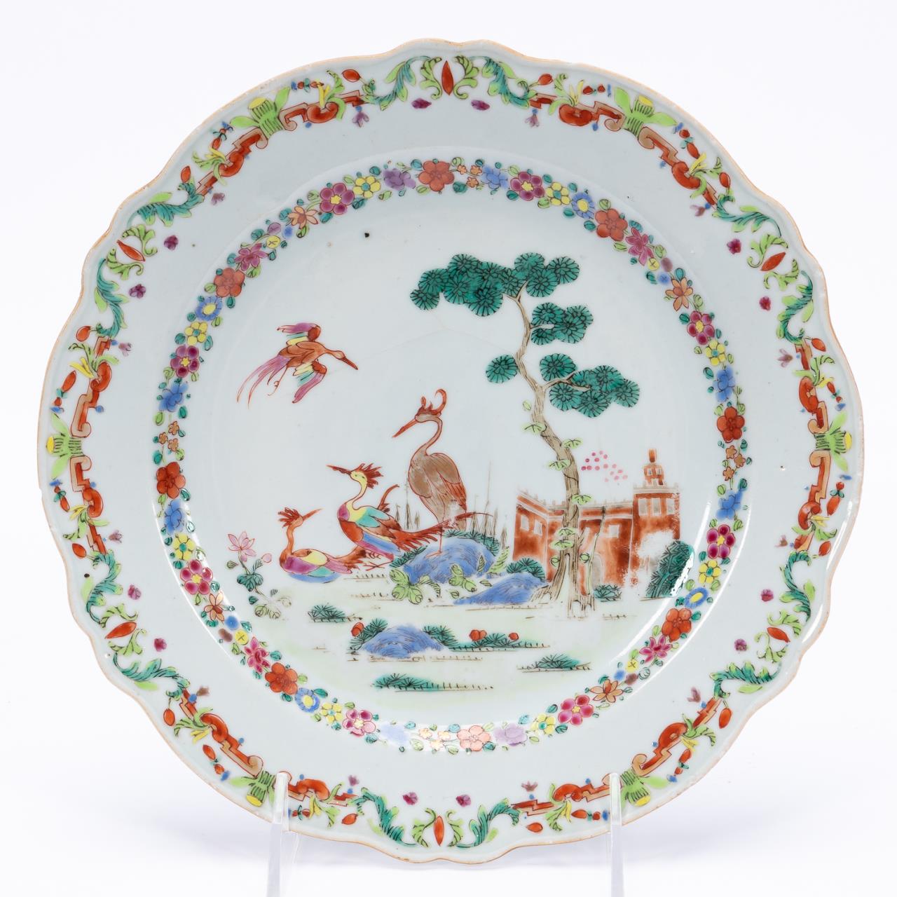 CHINESE EXPORT PLATE WITH PHOENIX