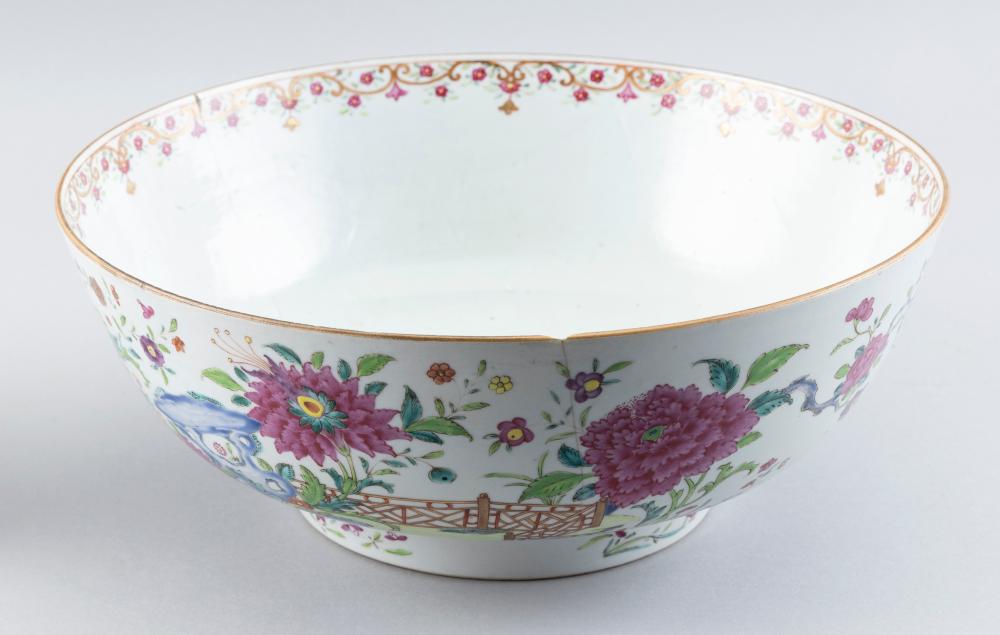 CHINESE EXPORT PORCELAIN PUNCH BOWL