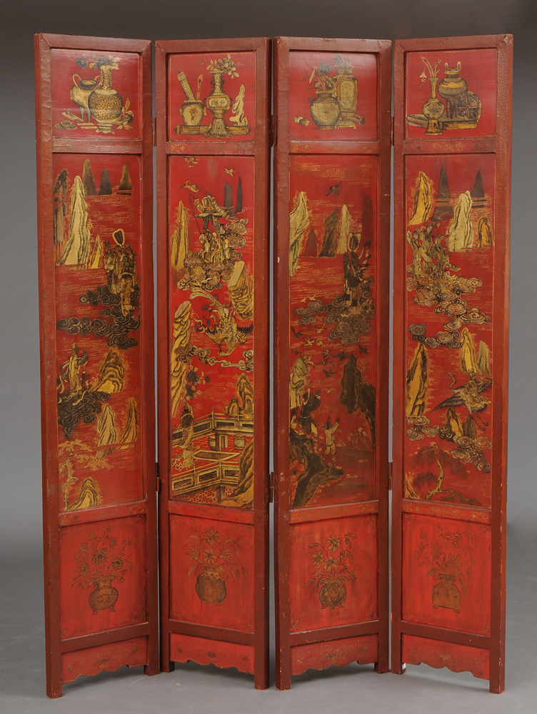 CHINESE EXPORT RED AND BLACK