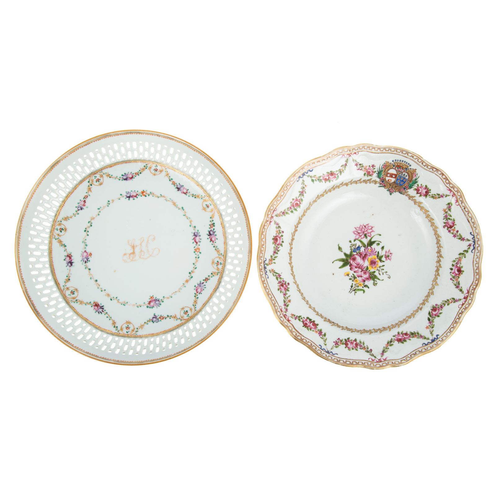 CHINESE EXPORT RETICULATED BOWL &