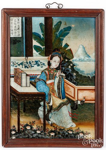 CHINESE EXPORT REVERSE GLASS