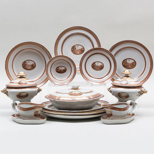 CHINESE EXPORT SEPIA DECORATED