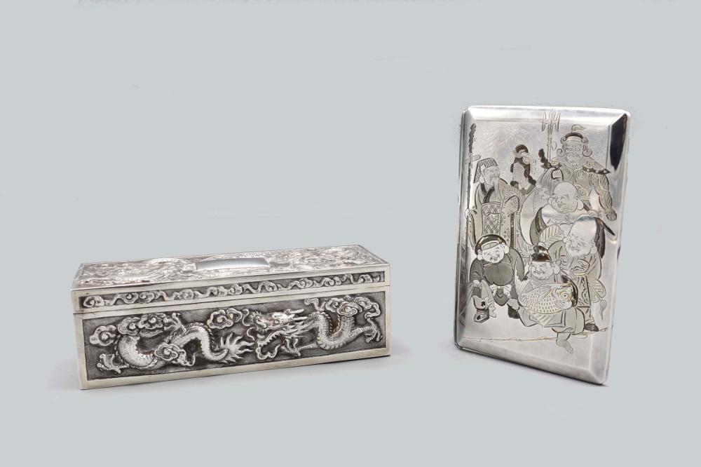 CHINESE EXPORT SILVER BOX &