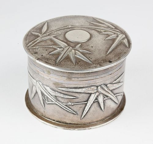 CHINESE EXPORT SILVER BOX, CIRCA