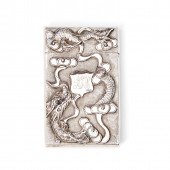 CHINESE EXPORT SILVER CARD CAS