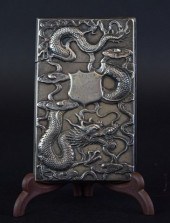 CHINESE EXPORT SILVER CARD CAS
