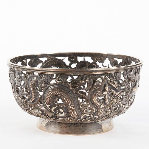 CHINESE EXPORT SILVER DRAGON