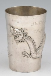 CHINESE EXPORT SILVER DRAGON M