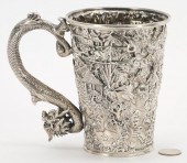CHINESE EXPORT SILVER DRAGON M