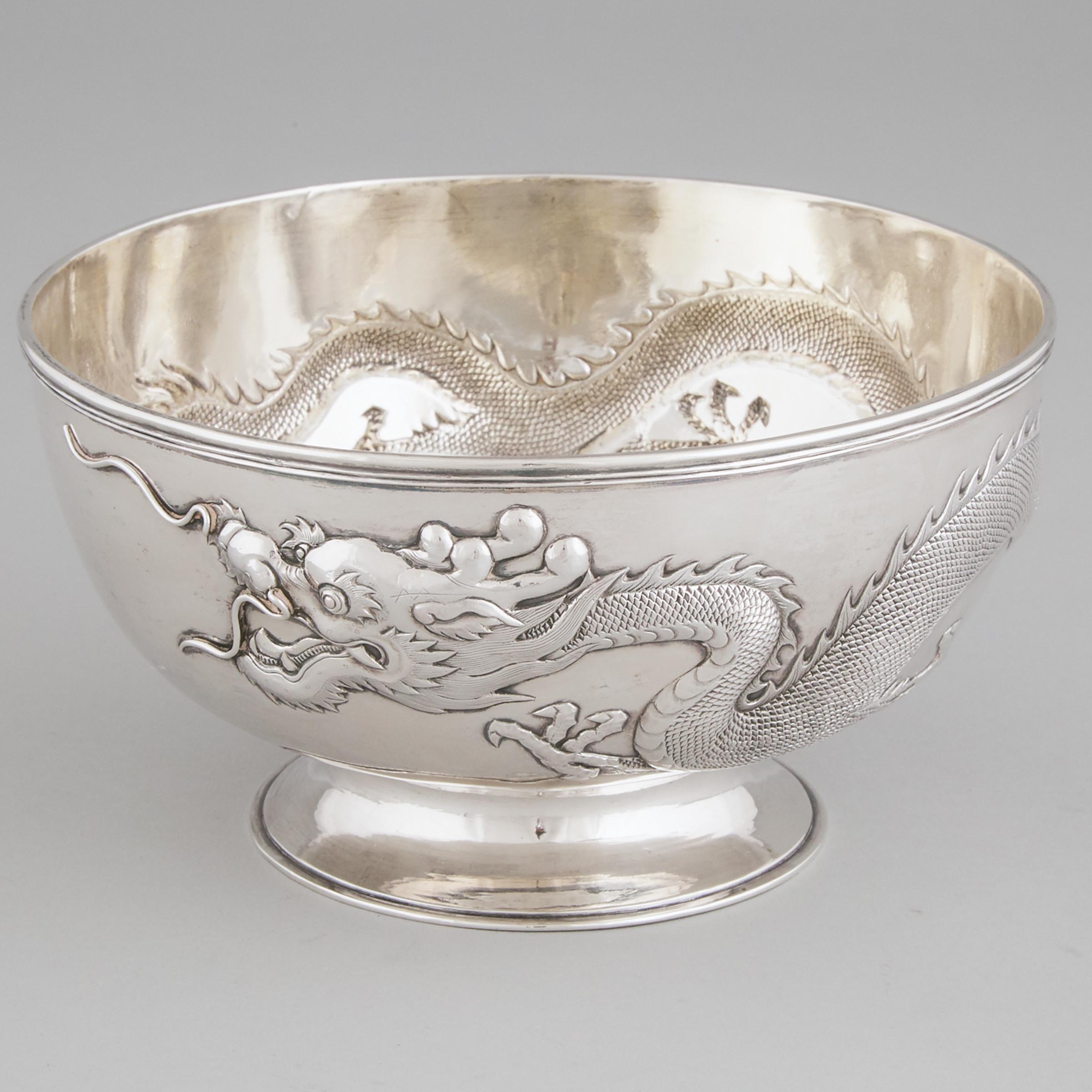 Chinese Export Silver Footed