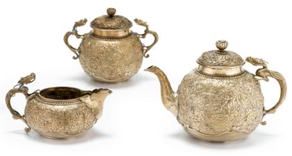 Chinese export silver four piece